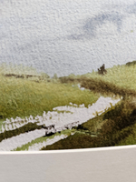 Картина авторская акварельная в паспарту 21х30 см на стену для интерьера "Солнечный день"