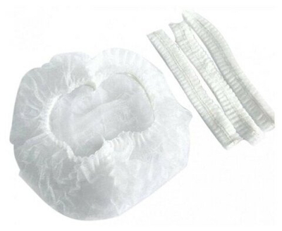 Шапочка-клип Шарлотта нетканый материал белая 100 шт пачка