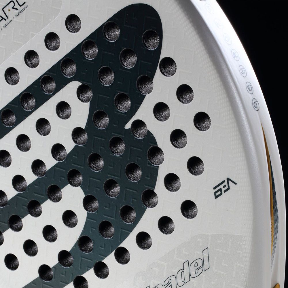 Ракетка для падела BULLPADEL Pearl 26, 493804, для профессионалов, карбон, бело-серый