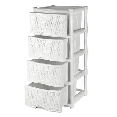 Комод Keeplex Fiori четырехсекционный 48х41х94,5см белое облако