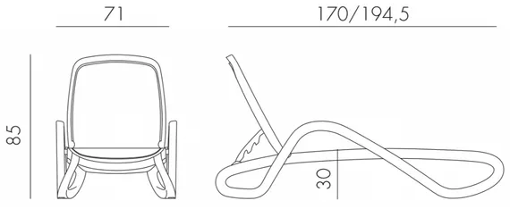 Шезлонг Alfa белый/синий