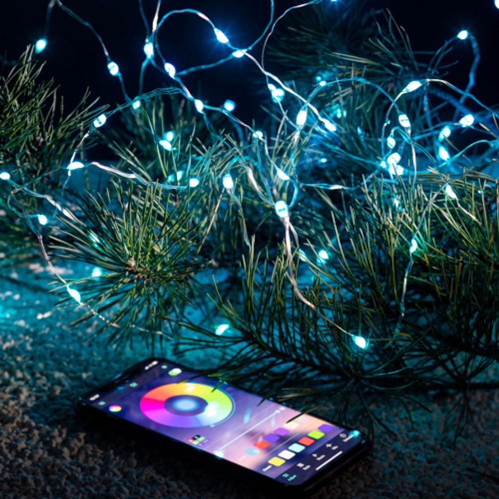 Светодиодная новогодняя гирлянда ЭРА ЕGNIG - PU нить с управлением через мобильное приложение 5м RGB 50LED