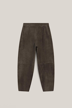 Massimo Dutti Брюки из замшевой кожи - Limited Edition, коричневый