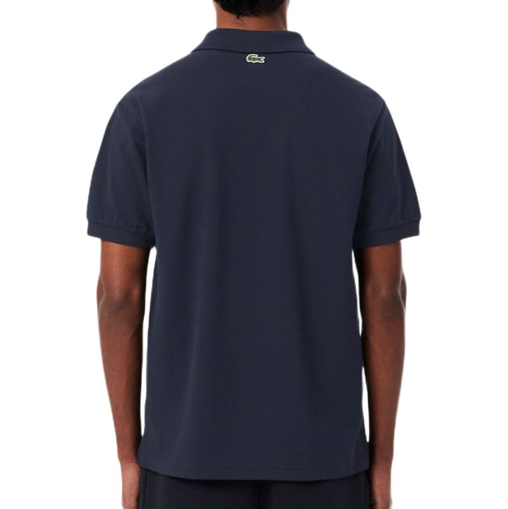 Мужское теннисное поло Lacoste Classic Fit Printed Petit Piqué - black
