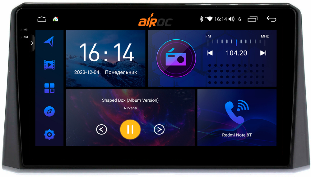 Магнитола для Toyota Corolla E210 2019-2024+, Corolla Cross - AIROC 2K RI-1137/1127 Android 12, QLed+2K, ТОП процессор, 8/128Гб, CarPlay, SIM-слот