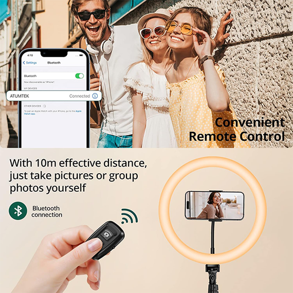 Кольцевая лампа для селфи ATUMTEK 12&quot; Selfie Ring Light with 63&quot; Extendable Tripod Stand (ATRL131)