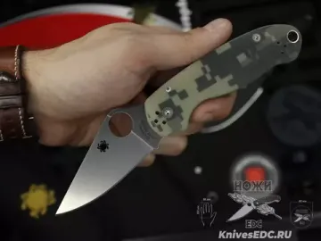 Нож складной Spyderco Para 3 223GPCMO c клинком из стали CPM-S45VN, рукоять камуляжный G10