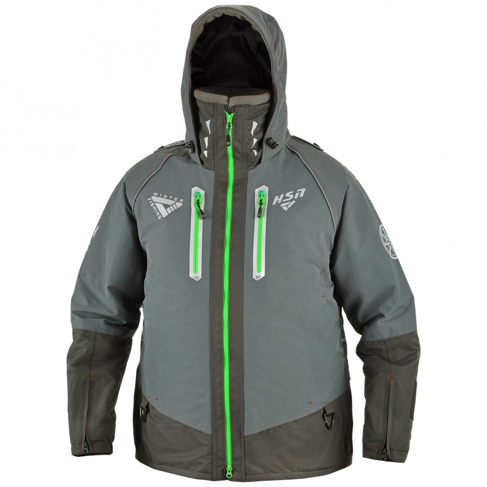 Зимний мужской костюм-поплавок ХСН Rescuer III NEW -45 (Hardguard) Серый (Зеленые молнии)