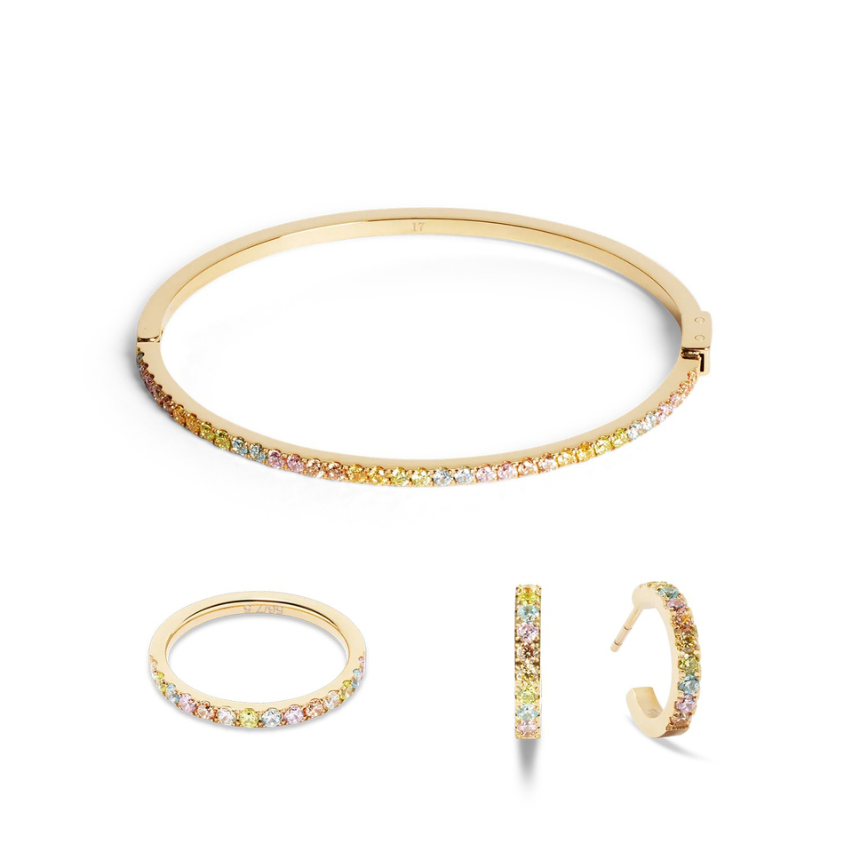 Серьги Coeur de Lion Hoop Multicolour Pastel Gold 15мм 0146/23-1590