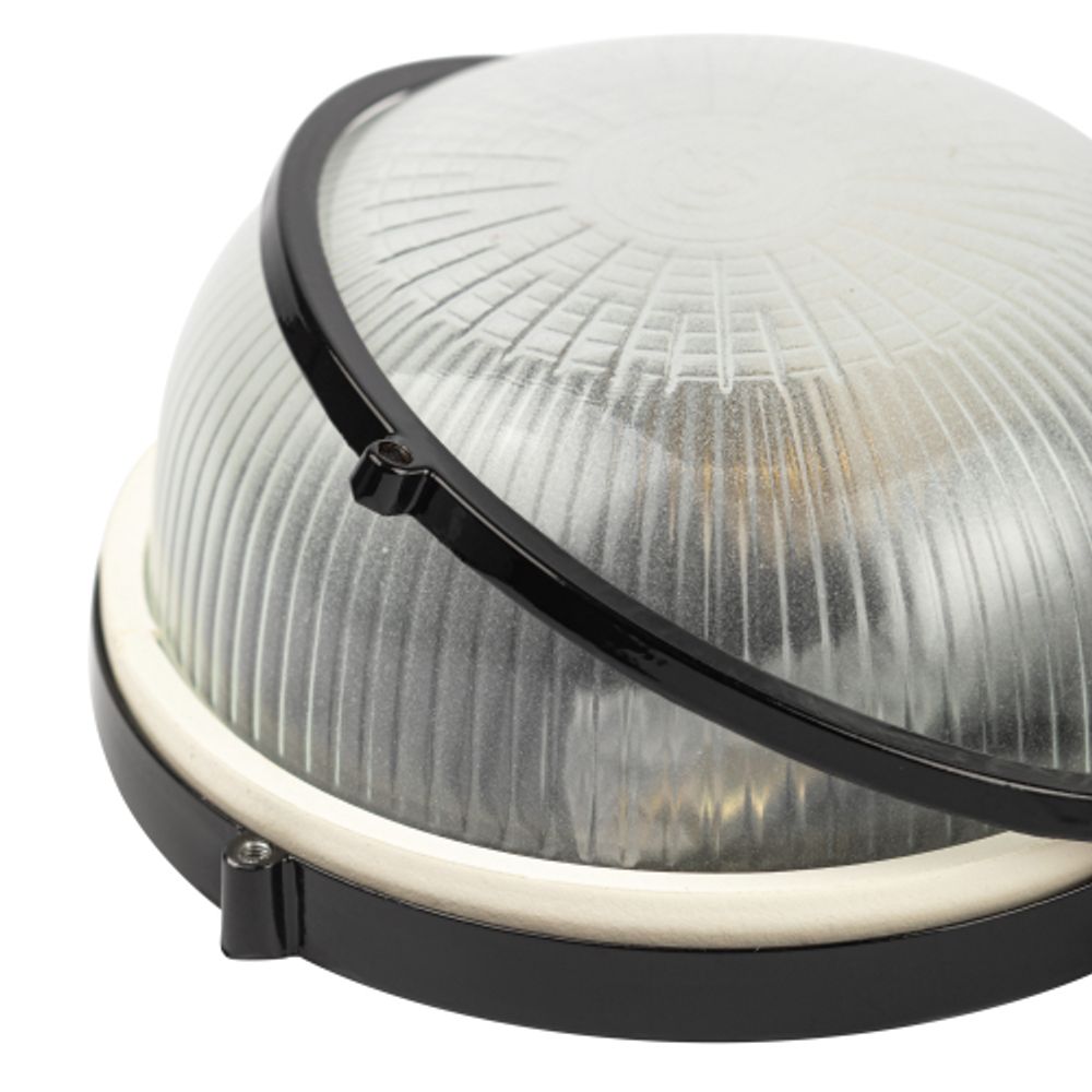 Светильник ЭРА НБП 03-100-001 Акватермо алюминий/стекло IP54 E27 max 100Вт D240 круг черный