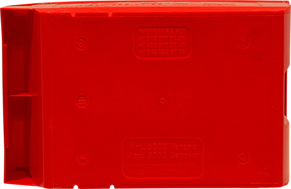 Ящик сплошной 250×150×130 мм, объем 4.88 л., арт.: 5002, красный, код: 10036