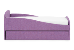 Детская мягкая кровать с ящиком Бельмарко Letmo черничный мусс рогожка