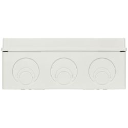 Распаячная коробка ЭРА KORvmp-240-195-90 ОП серая 240х195х90мм на винтах c монтажной панелью d25-3шт d32-2шт IP55