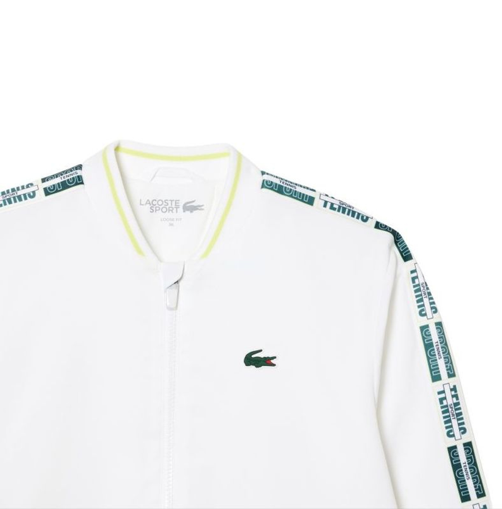 Женская теннисная куртка Lacoste Recycled Fiber Stretch Tennis - white