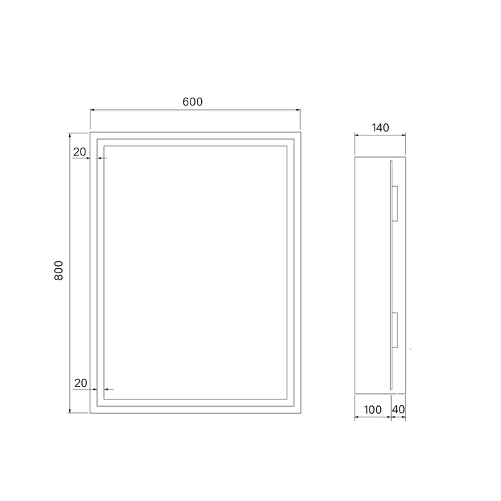 Шкаф-Зеркало с подсветкой IDDIS Zodiac, 60 см, ZOD6000i99