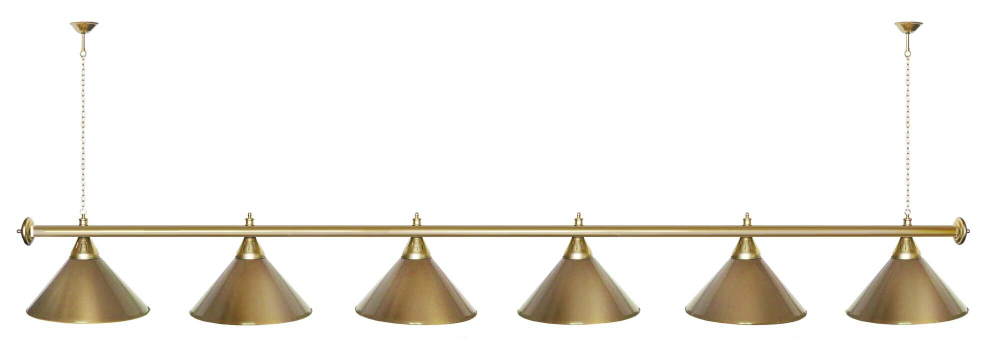 Лампа STARTBILLIARDS 6 пл. (плафоны золотые,штанга золотая,фурнитура золото)