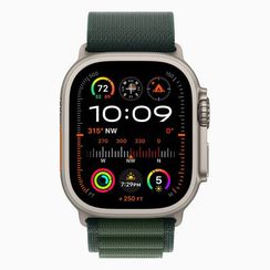 Apple Watch Ultra 2 GPS + Cellular, 49mm, титан светлого цвета, ремешок Alpine темно-зеленого цвета (2024)