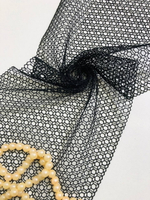 Тесьма сетка, черная, 22см, крупные соты