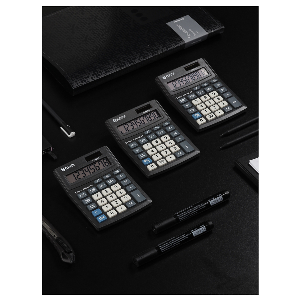 Калькулятор настольный Eleven Business Line CMB801-BK, 8 разрядов, двойное питание, 102*137*31мм, черный CMB801-BK