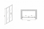 Душевая дверь Abber Sonnenstrand 120 AG07120 профиль Хром стекло прозрачное