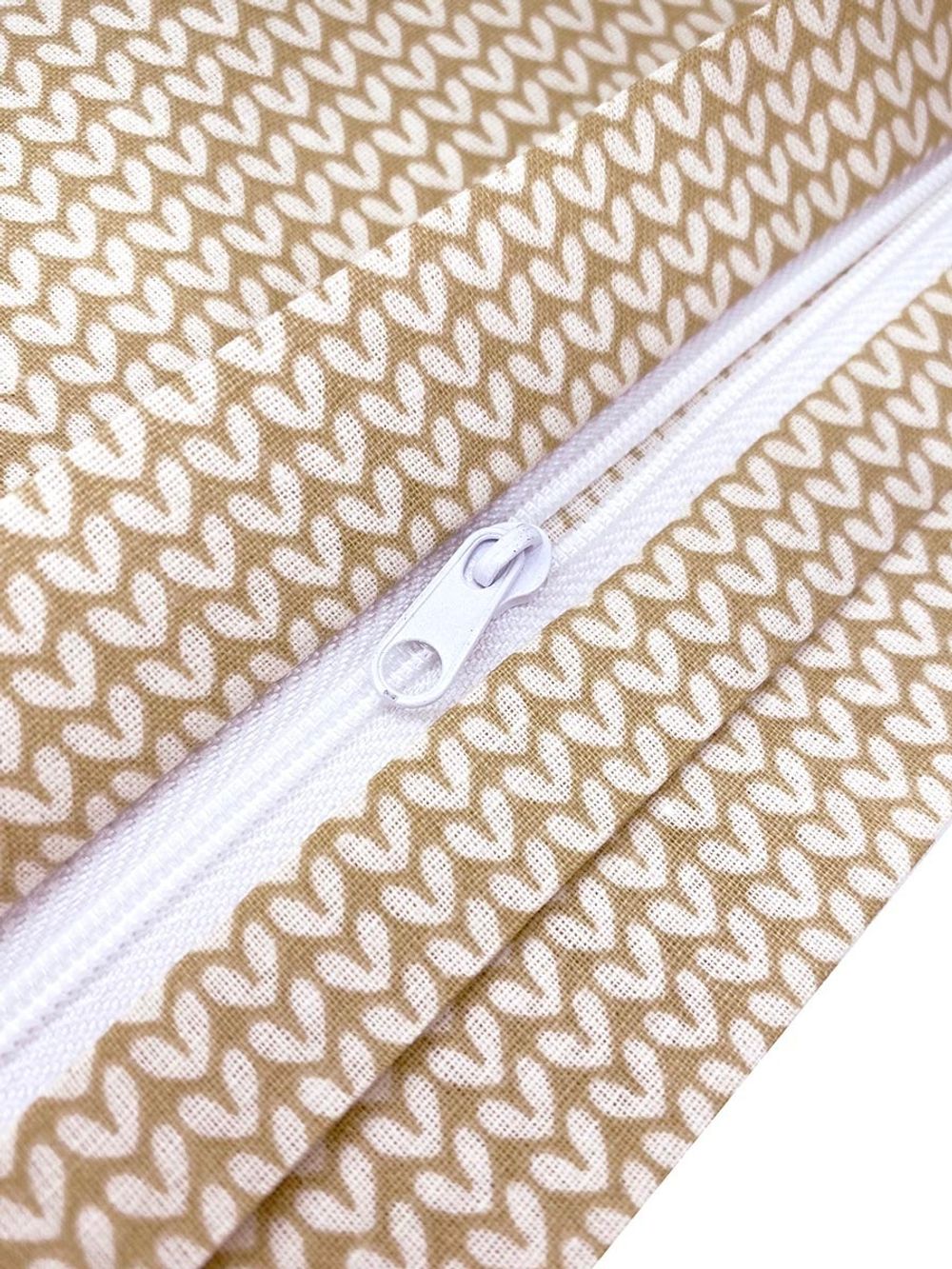 Пододеяльник Сказка "Вязание на бежевом" 2-спальный на молнии 175х215 см, перкаль