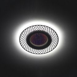 Светильник встраиваемый cо светодиодной подсветкой ЭРА DK LD42 WH/WH под лампу MR16 GU5.3 белый/белый | Встраиваемые светильники