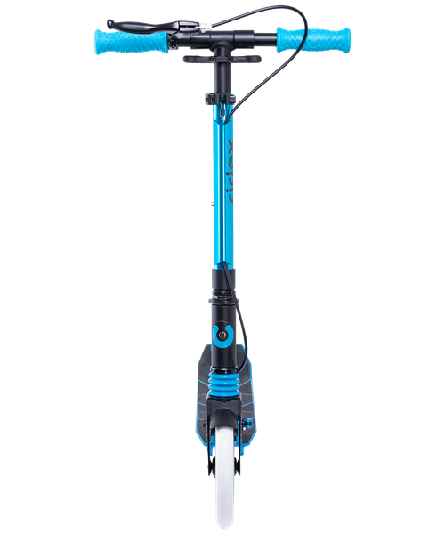 Самокат городской RIDEX Sigma 200 мм, ручной тормоз, черный/голубой