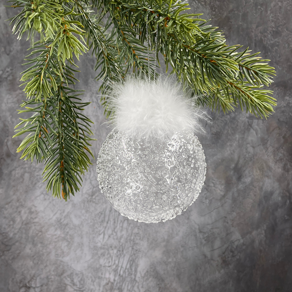 Набор шаров с перышками 7см 18шт ChristmasDeLuxe