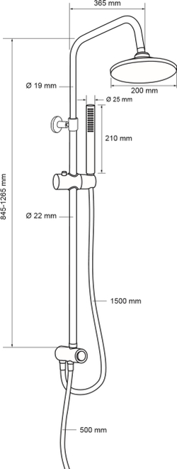 Душевая стойка Aquanet Practic R AF100-70-R-C