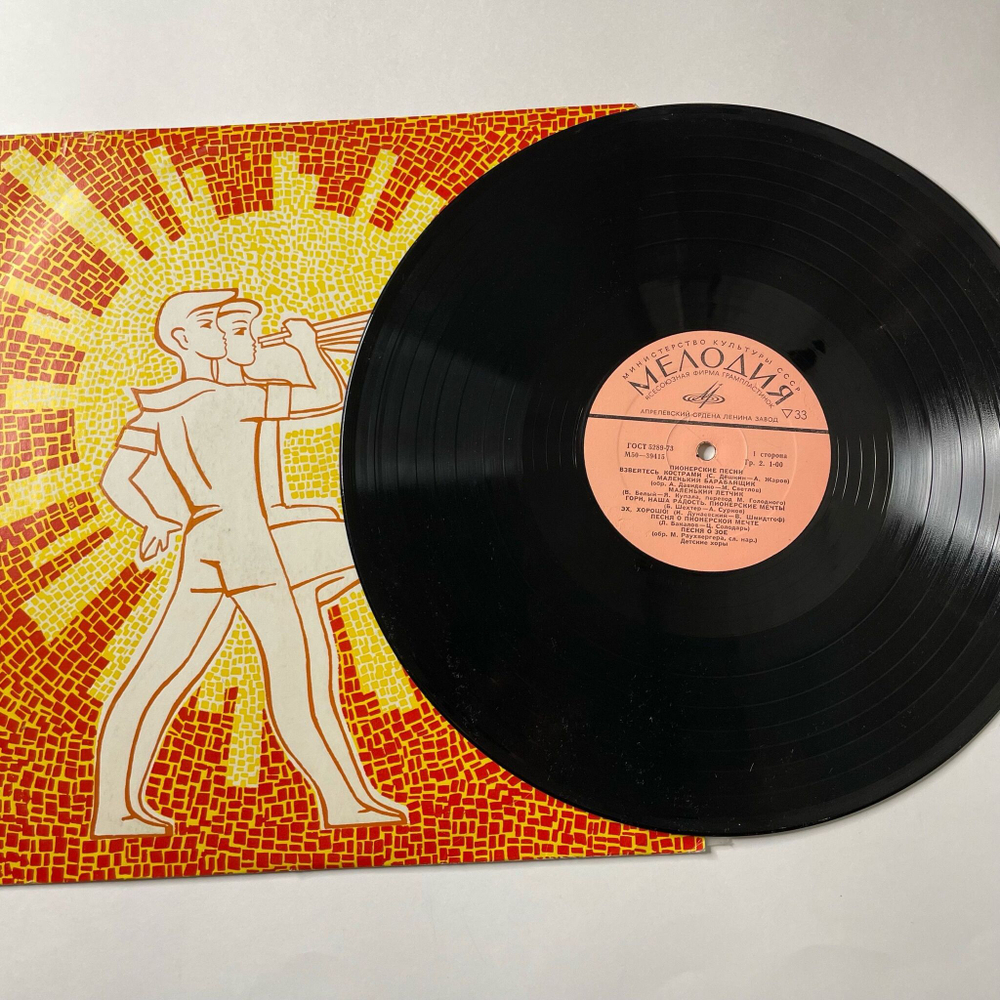 Винтажная виниловая пластинка LP Детские Хоры Пионерские песни (СССР 1989) Взвейтесь кострами