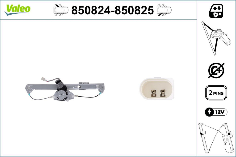 VALEO - 850824-VAL - Window Regulator