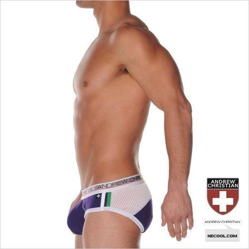 Мужские трусы брифы Andrew Christian Arena brief Purple white AC29