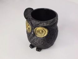 Фигурное кашпо "Совушка" черный, 11х10х10см 9396945