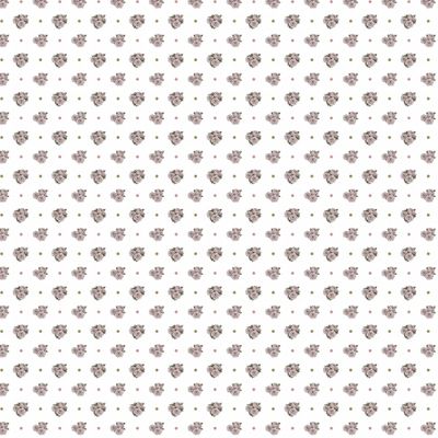 Нежные цветы на белом фоне с горошком