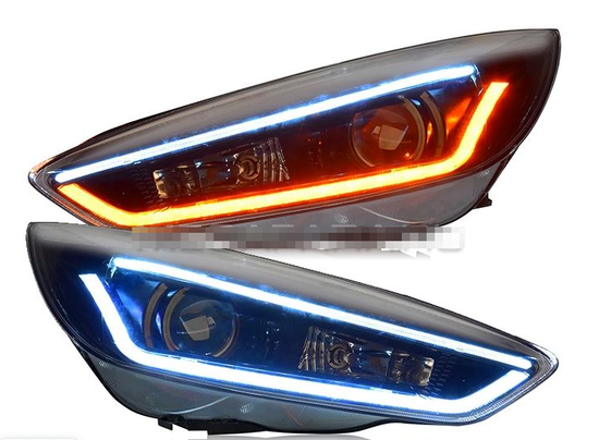 Передние фары Форд Фокус 3 2015-2017 V18 type [КОМПЛЕКТ Л+П; ходовые огни; биксеноновая линза; электрокорректор]