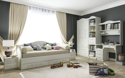 Детская "Ki-Ki" № 2 (белый/белое дерево), ЛДСП/МДФ, ДСВ Мебель