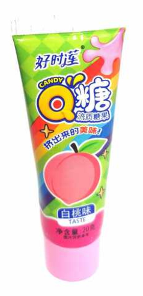 Жевательная резинка candyQ 20 гр персик тюбик