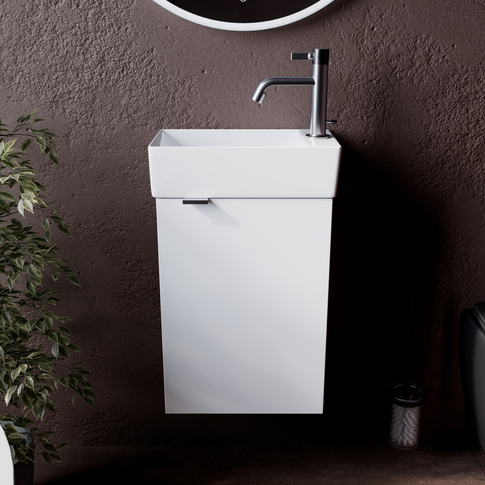 Тумба с раковиной Sancos Mini, 35.5 см., эмаль белый, MN35WL