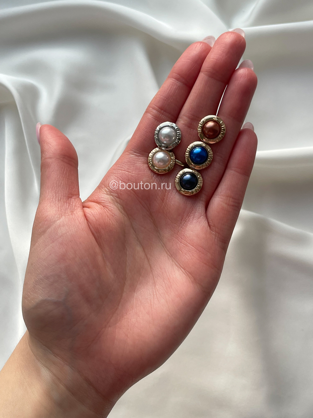 Пуговицы Шан. Жемчуг золото 13 мм