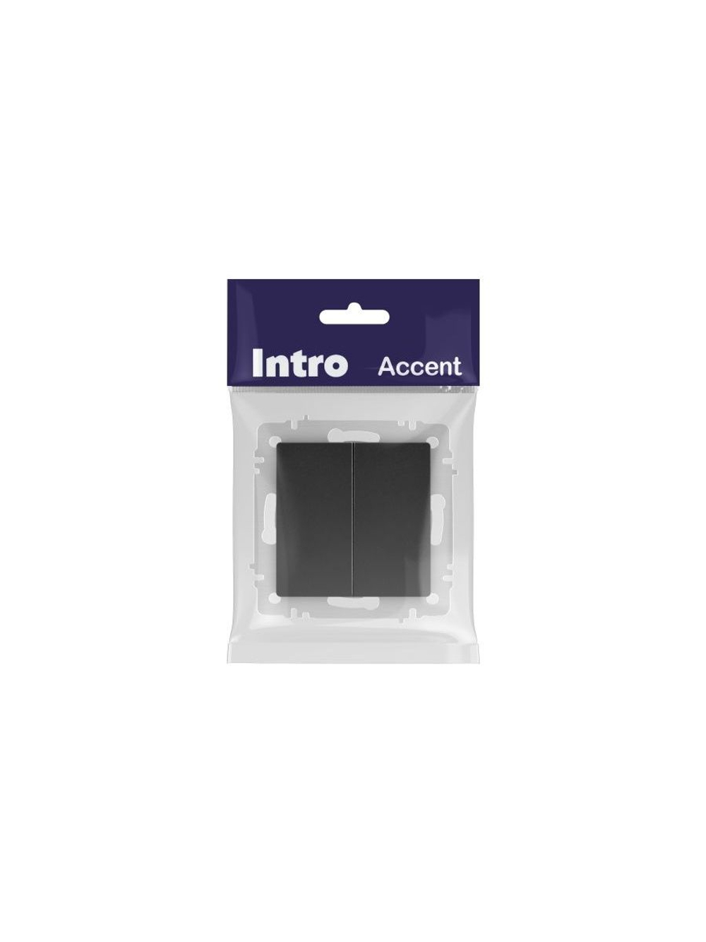 Выключатель 2-кл. СП Accent 6-104-05 10А IP20 250В AL/CU антрацит Intro Б0063488