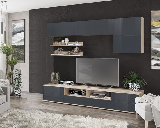 дуб сонома / графит глянец