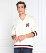 Хлопковый свитер monogram cable cricket Tommy Hilfiger - кремовый (MW0MW27764)