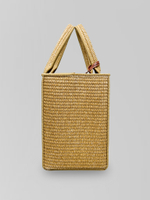 Сумка 8886 прямоугольная соломенная с кошельком в комплекте