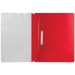 Скоросшиватель с прозрачным верхом А4, пластик 180мкм, Brauberg, красный