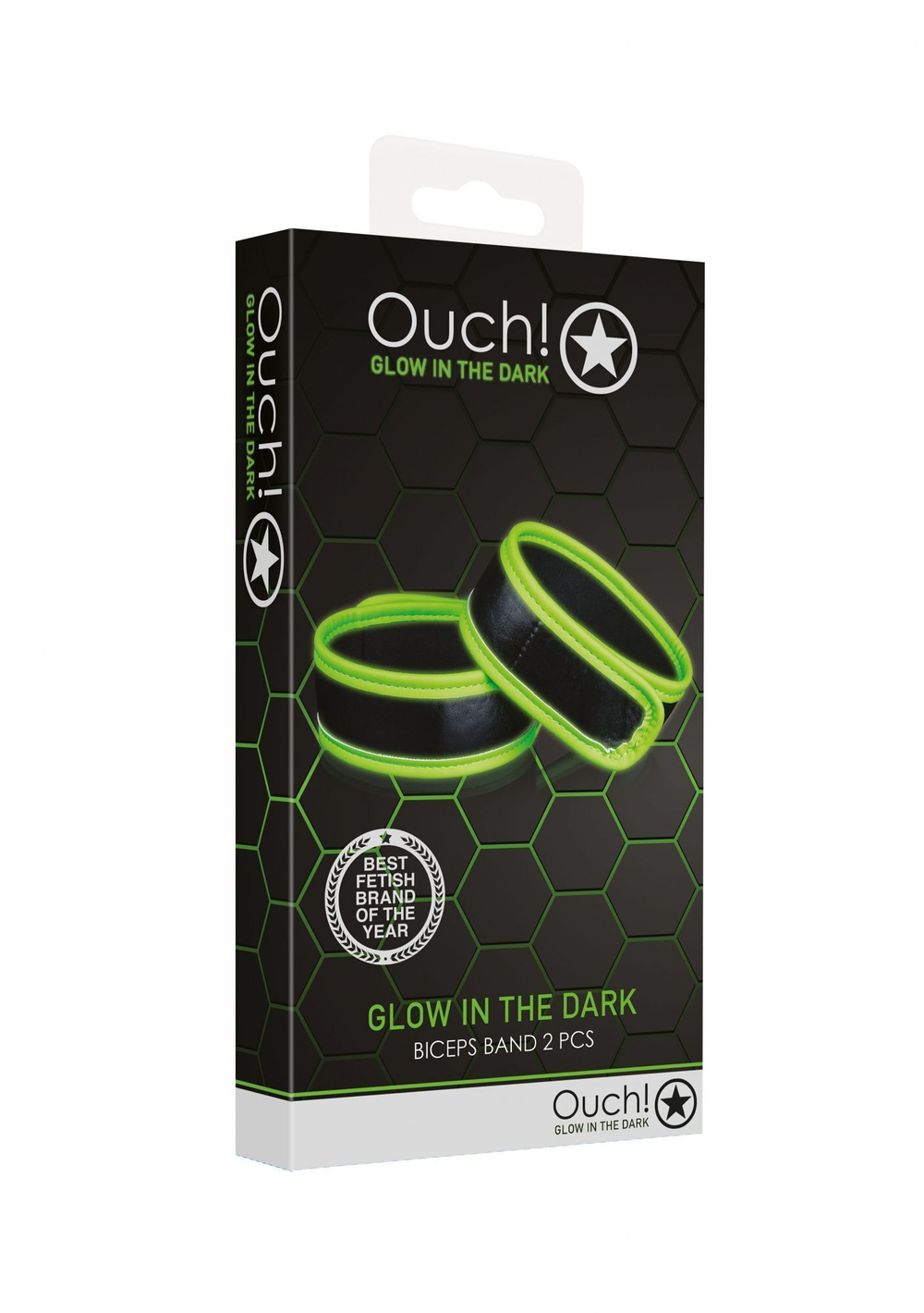 Пара люминесцентных повязок на бицепс Glow in the Dark (Цвет: черный с зеленым)