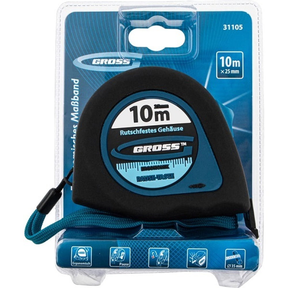 Рулетка 10 м 25 мм GROSS