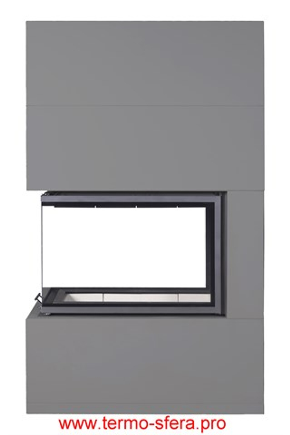 Камин РОДОС 900 ГРАФИТ, шамот белый