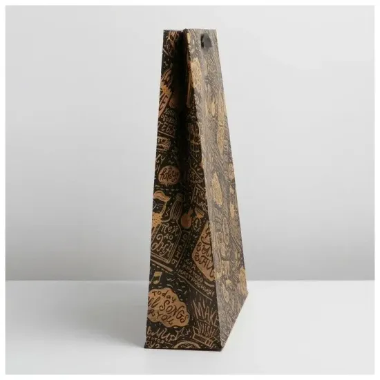 Пакет подарочный крафтовый вертикальный, упаковка, «Present», L 31 х 40 х 11,5 см