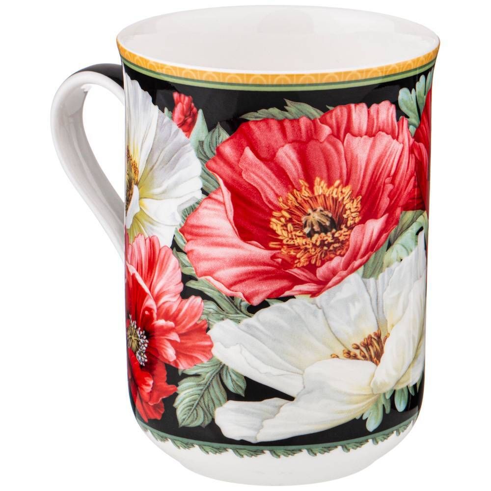 КРУЖКА LEFARD "МАКИ" 350 МЛ ЧЕРНАЯ (КОР=48ШТ.)