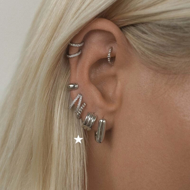 Серьги-кольца Мини Лу – Серебро